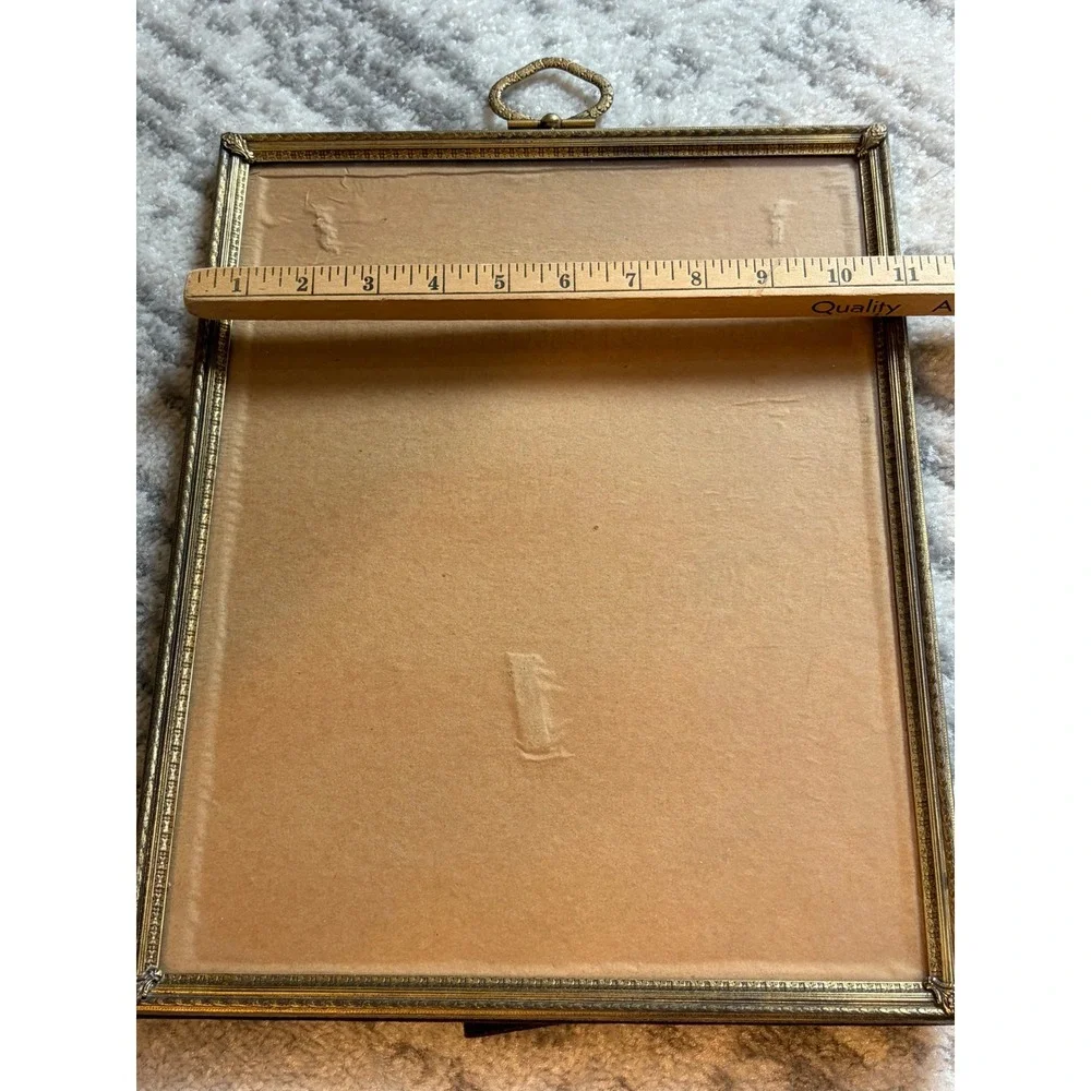 Vintage Ornate Brass Picture Frame Gold Filigree 10x13 Tabletop* Wall Mount